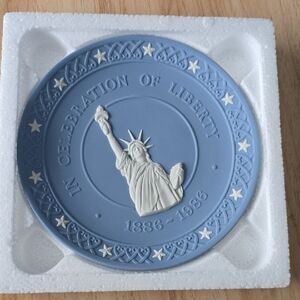 Wedgwood Blue and White Liberty Plate